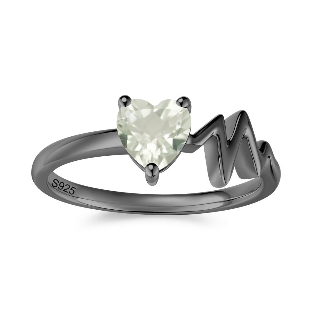Garnet Heartbeat Proposal Ring - LUO Jewelry #gemstone_Green Amethyst