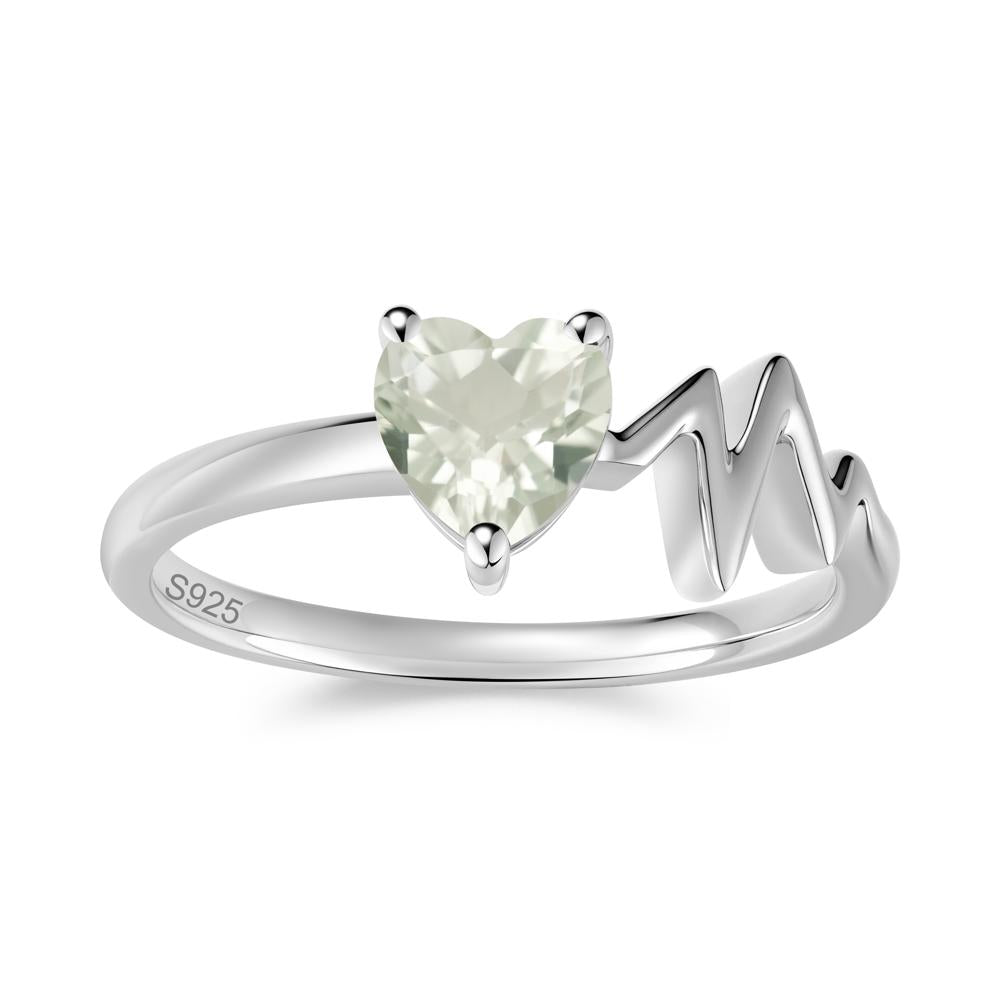 Garnet Heartbeat Proposal Ring - LUO Jewelry #gemstone_Green Amethyst