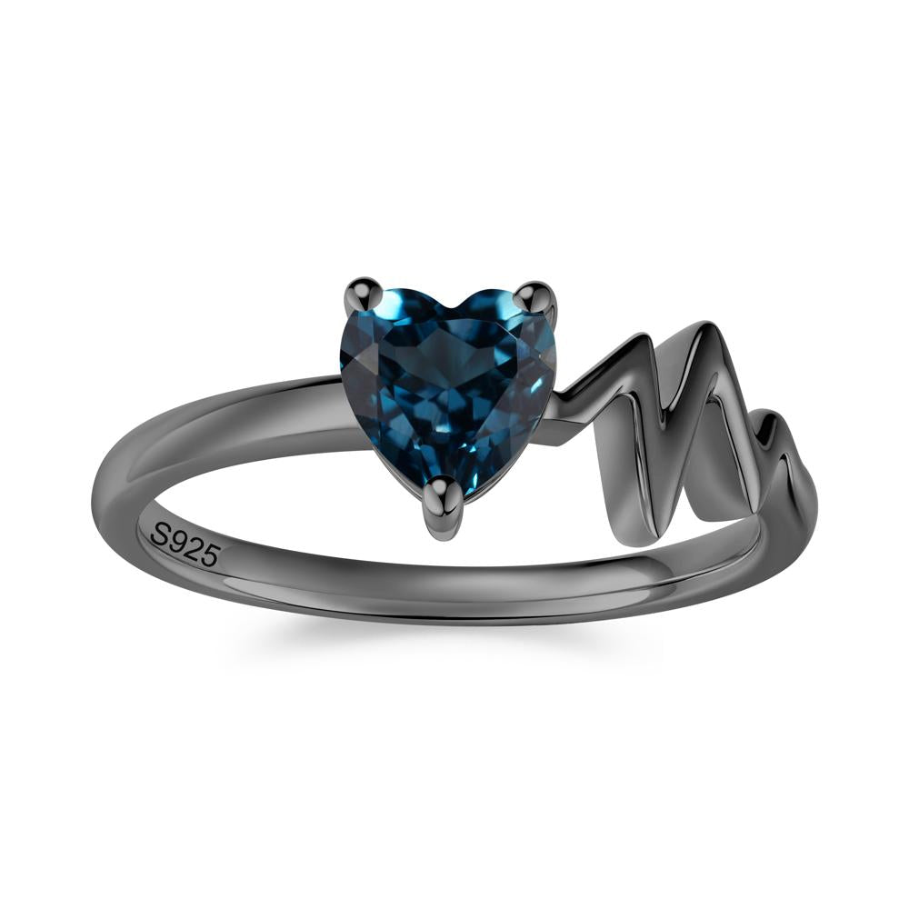 Garnet Heartbeat Proposal Ring - LUO Jewelry #gemstone_London Blue Topaz