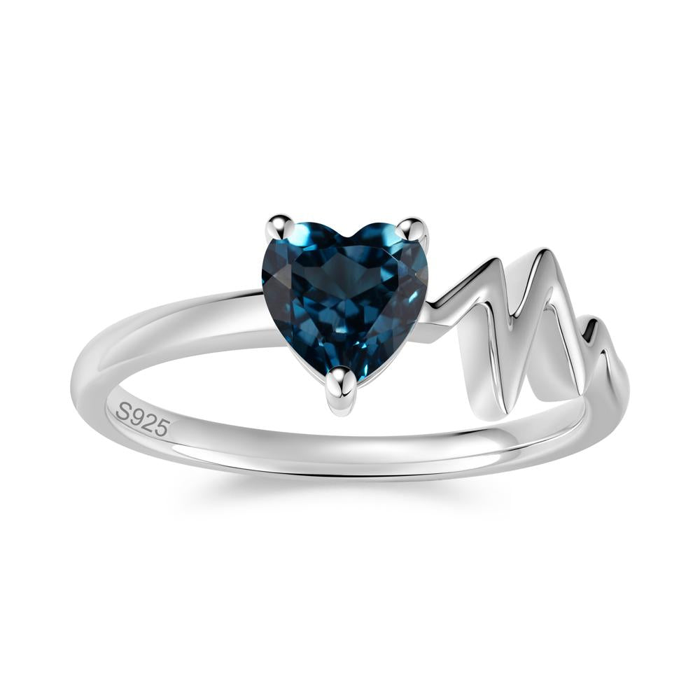 Garnet Heartbeat Proposal Ring - LUO Jewelry #gemstone_London Blue Topaz