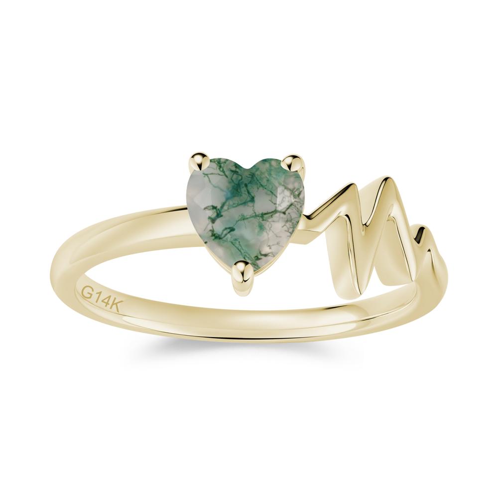 Garnet Heartbeat Proposal Ring - LUO Jewelry #gemstone_Moss Agate