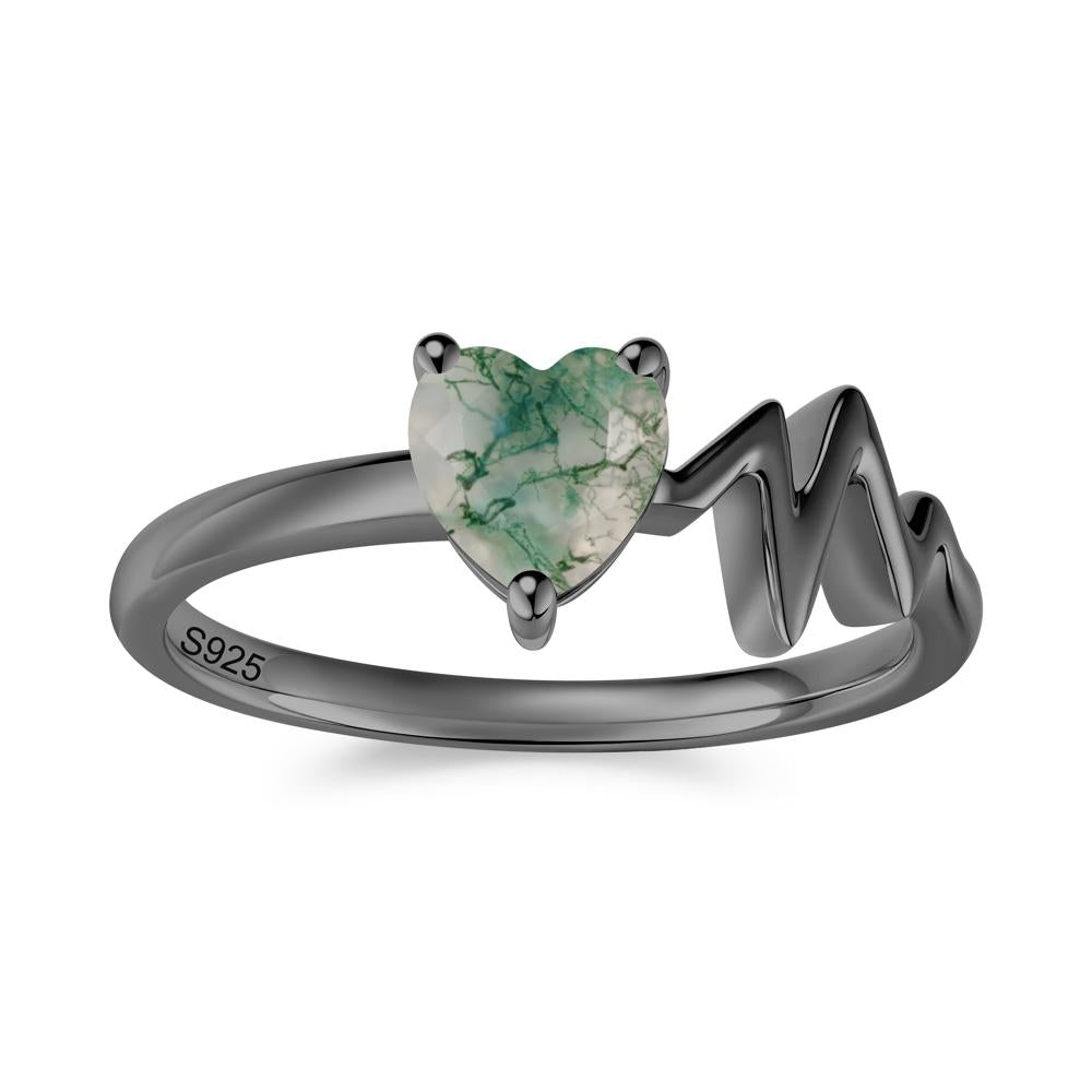 Garnet Heartbeat Proposal Ring - LUO Jewelry #gemstone_Moss Agate