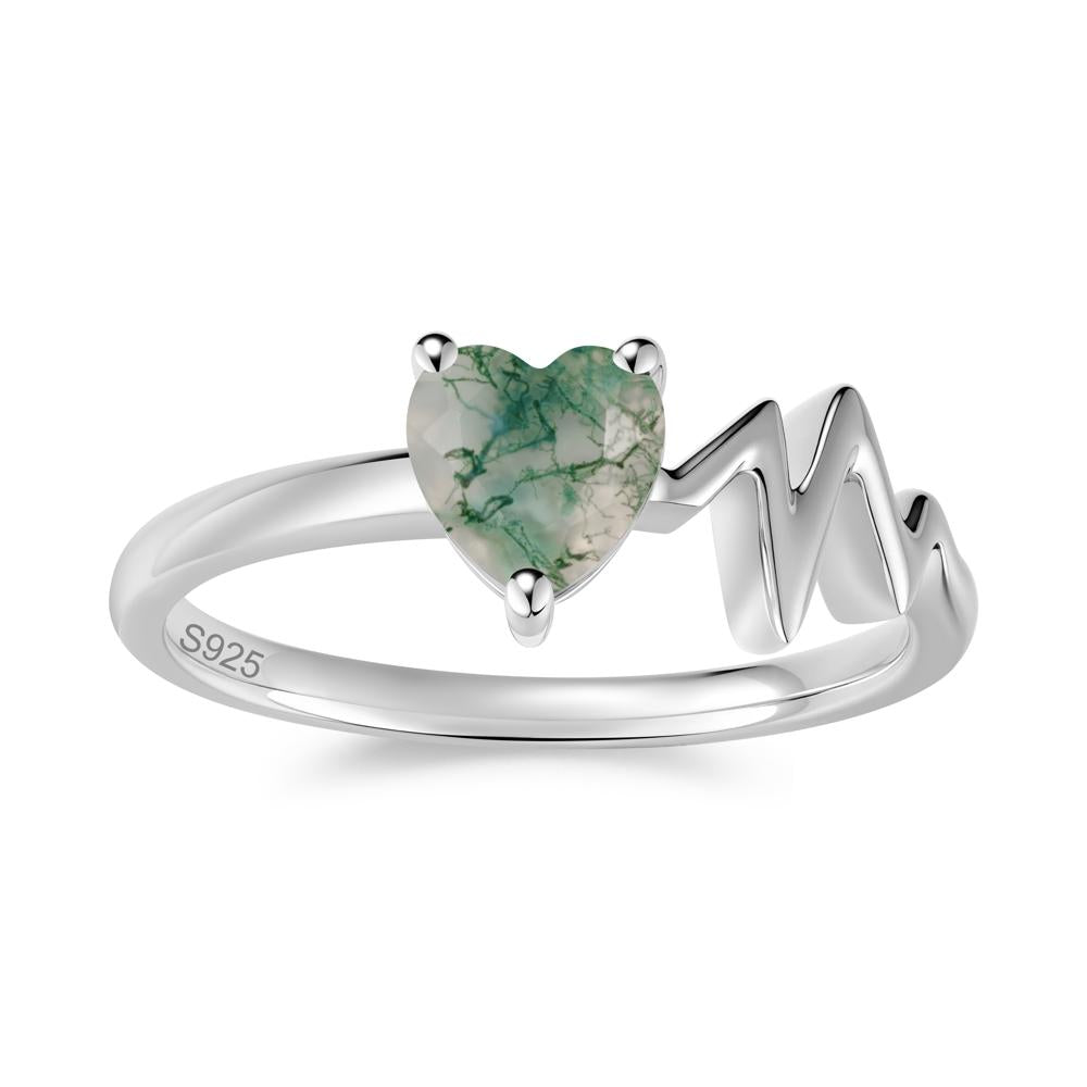 Garnet Heartbeat Proposal Ring - LUO Jewelry #gemstone_Moss Agate