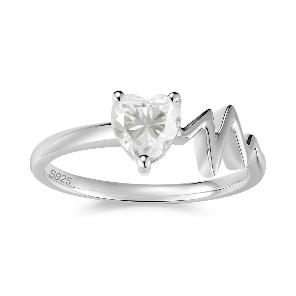 Garnet Heartbeat Proposal Ring - LUO Jewelry #gemstone_Moissanite