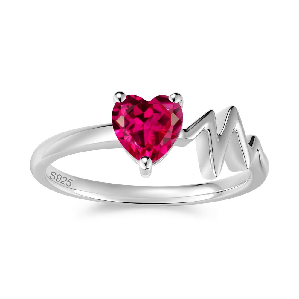 Garnet Heartbeat Proposal Ring - LUO Jewelry #gemstone_Ruby