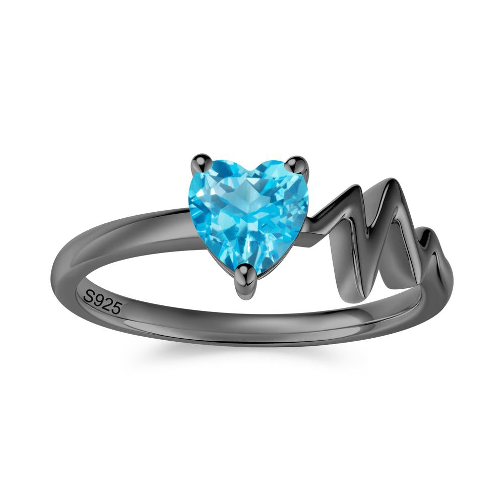Garnet Heartbeat Proposal Ring - LUO Jewelry #gemstone_Swiss Blue Topaz