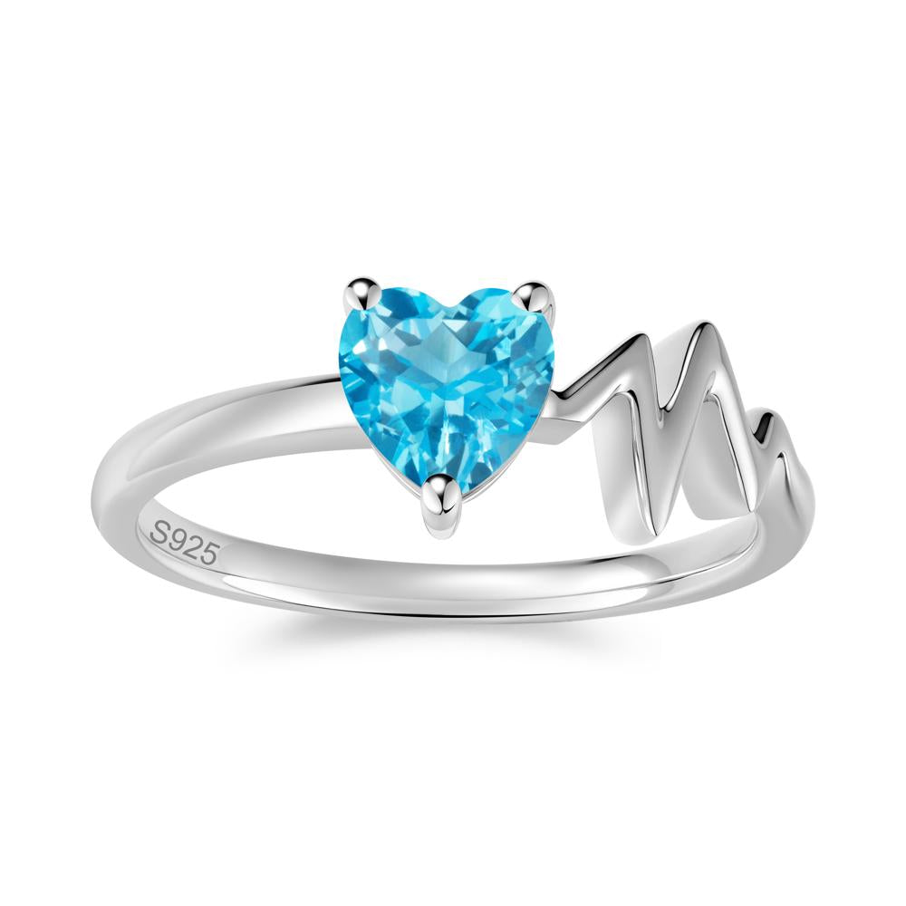 Garnet Heartbeat Proposal Ring - LUO Jewelry #gemstone_Swiss Blue Topaz