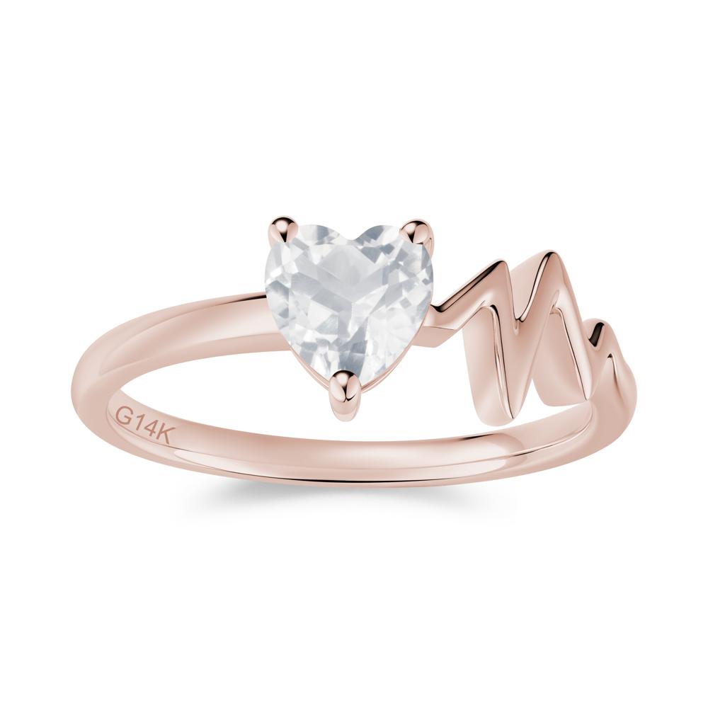 Garnet Heartbeat Proposal Ring - LUO Jewelry #gemstone_White Topaz