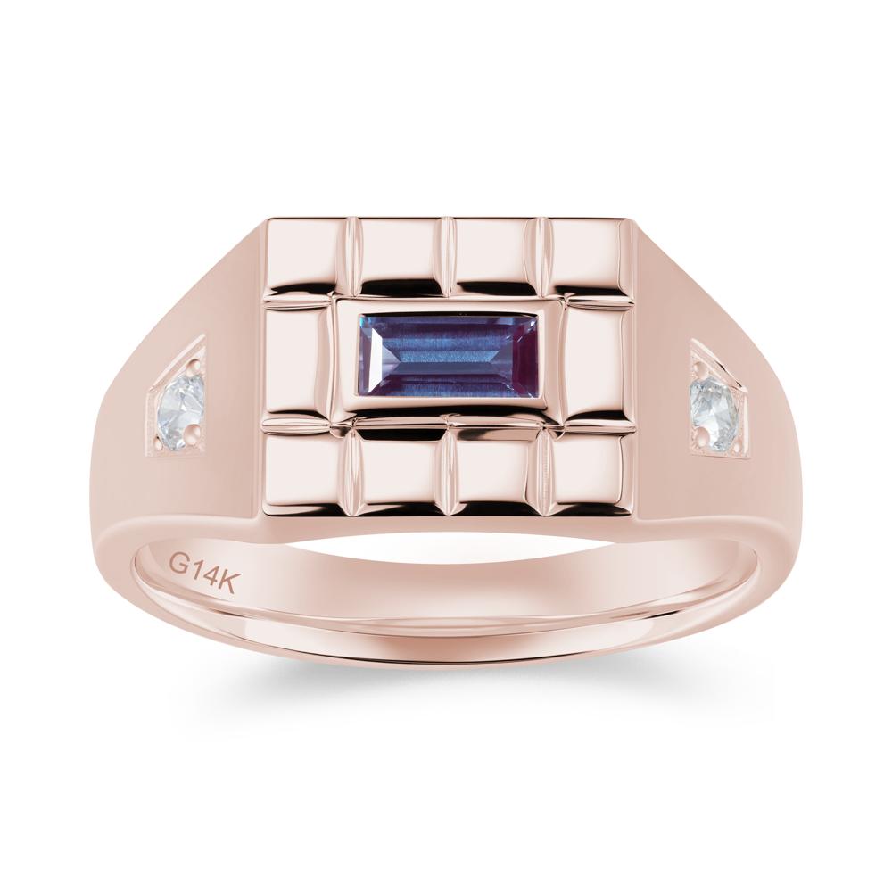 Minimalist Amethyst Signet  Mens Wedding Ring - LUO Jewelry #gemstone_Alexandrite
