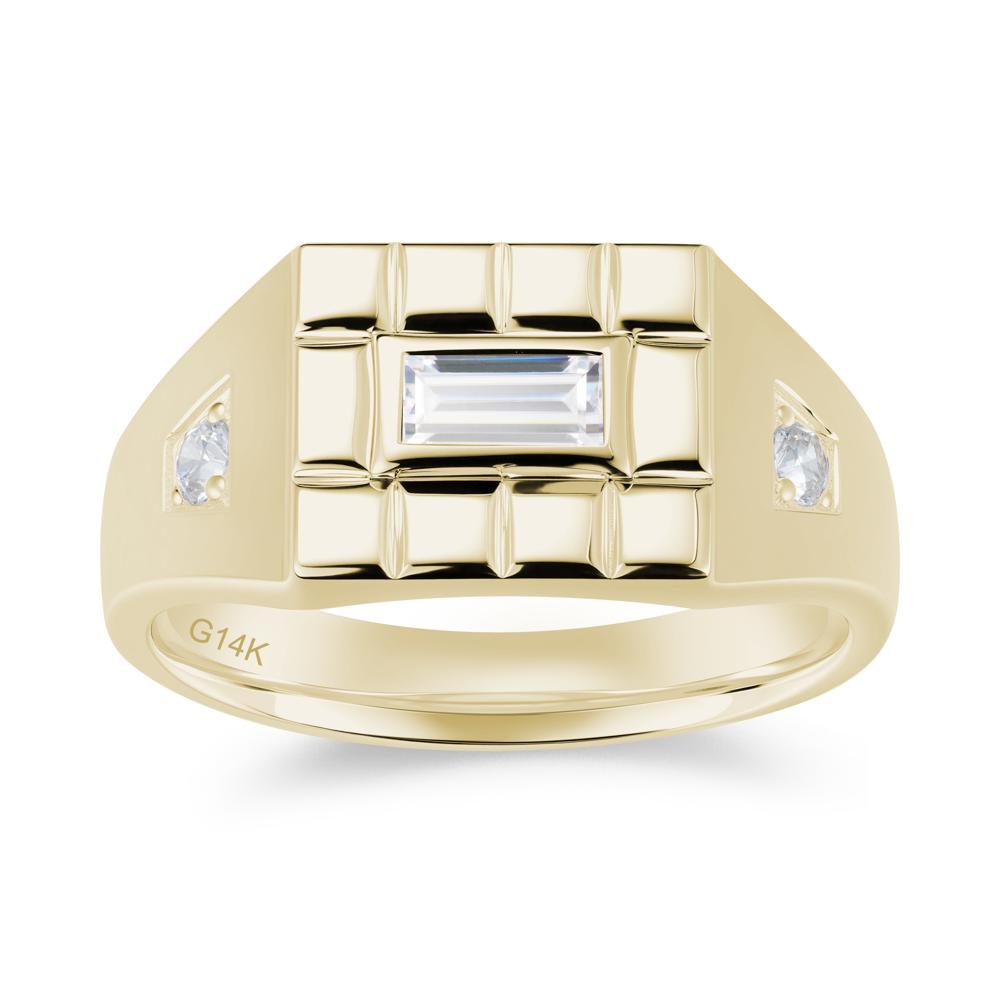 Minimalist Amethyst Signet  Mens Wedding Ring - LUO Jewelry #gemstone_Cubic Zirconia