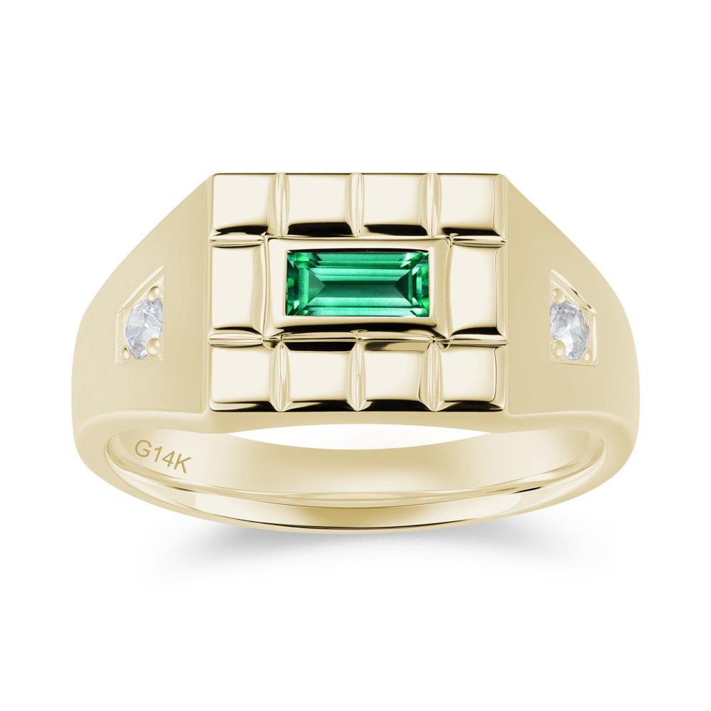 Minimalist Amethyst Signet  Mens Wedding Ring - LUO Jewelry #gemstone_Emerald