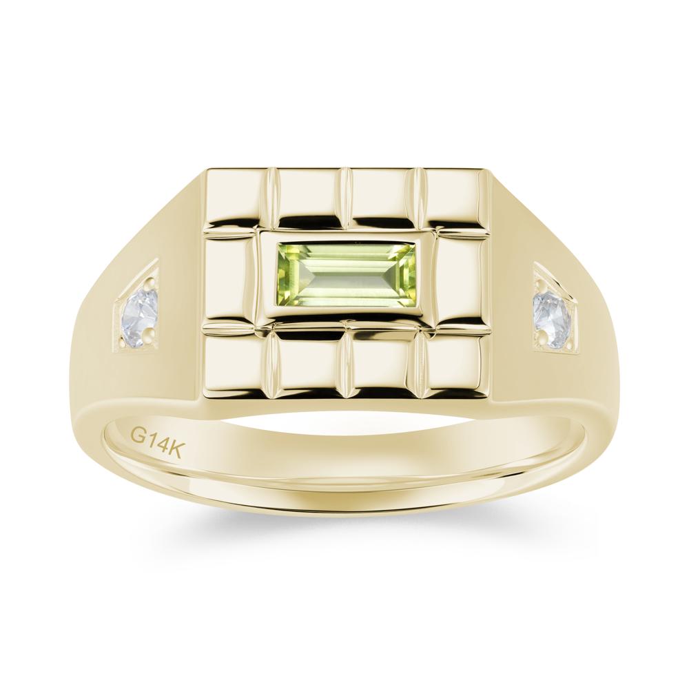 Minimalist Amethyst Signet  Mens Wedding Ring - LUO Jewelry #gemstone_Peridot