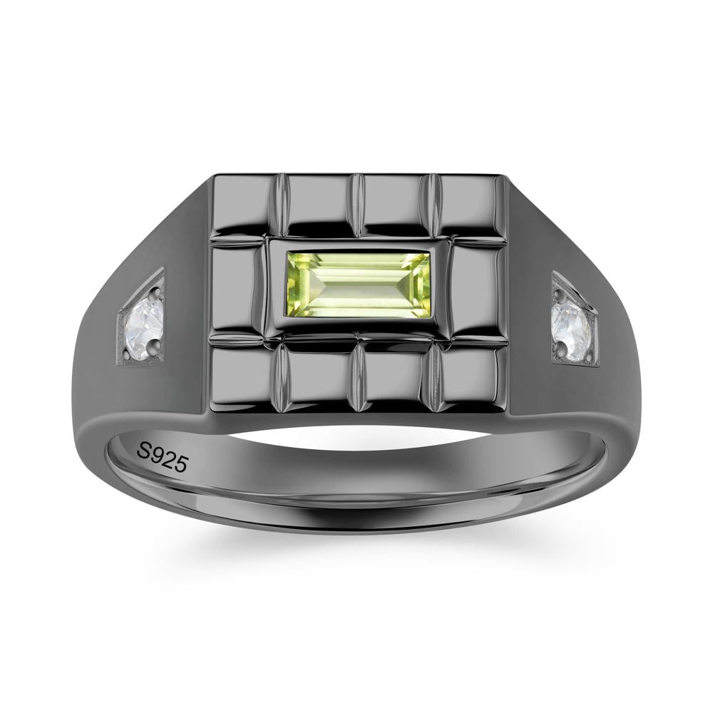 Minimalist Amethyst Signet  Mens Wedding Ring - LUO Jewelry #gemstone_Peridot