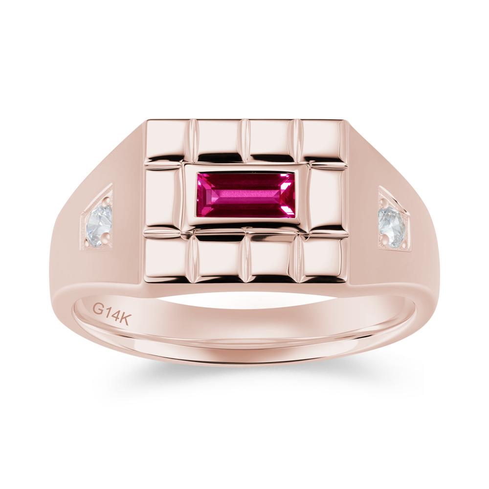 Minimalist Amethyst Signet  Mens Wedding Ring - LUO Jewelry #gemstone_Ruby