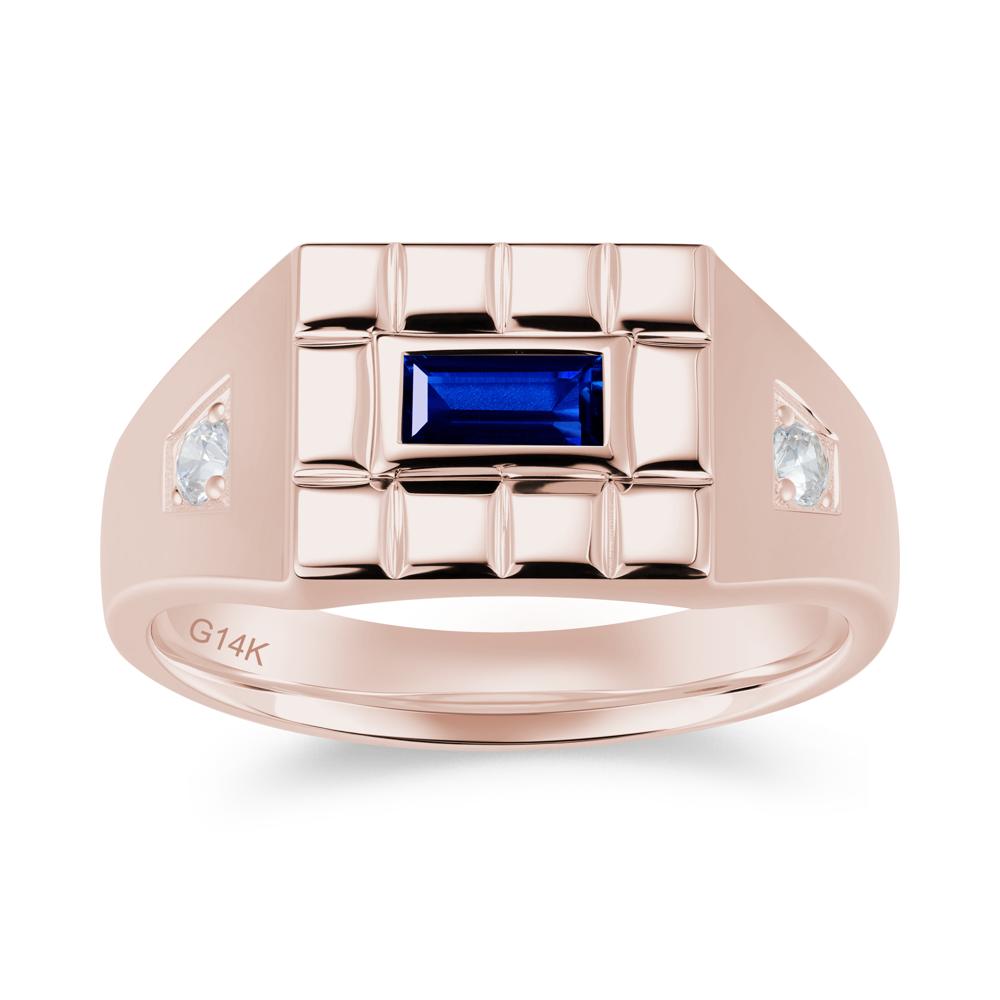 Minimalist Amethyst Signet  Mens Wedding Ring - LUO Jewelry #gemstone_Sapphire