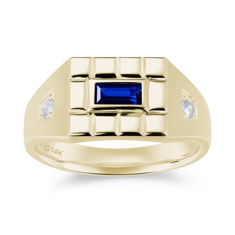 Minimalist Amethyst Signet  Mens Wedding Ring - LUO Jewelry #gemstone_Sapphire