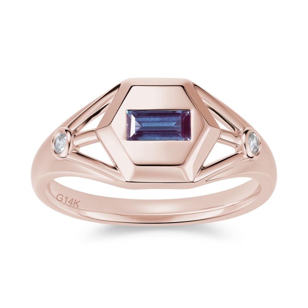 Horizontal Baguette Smoky Quartz Men's Ring - LUO Jewelry #gemstone_Alexandrite