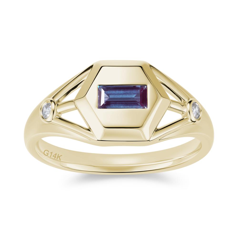Horizontal Baguette Smoky Quartz Men's Ring - LUO Jewelry #gemstone_Alexandrite
