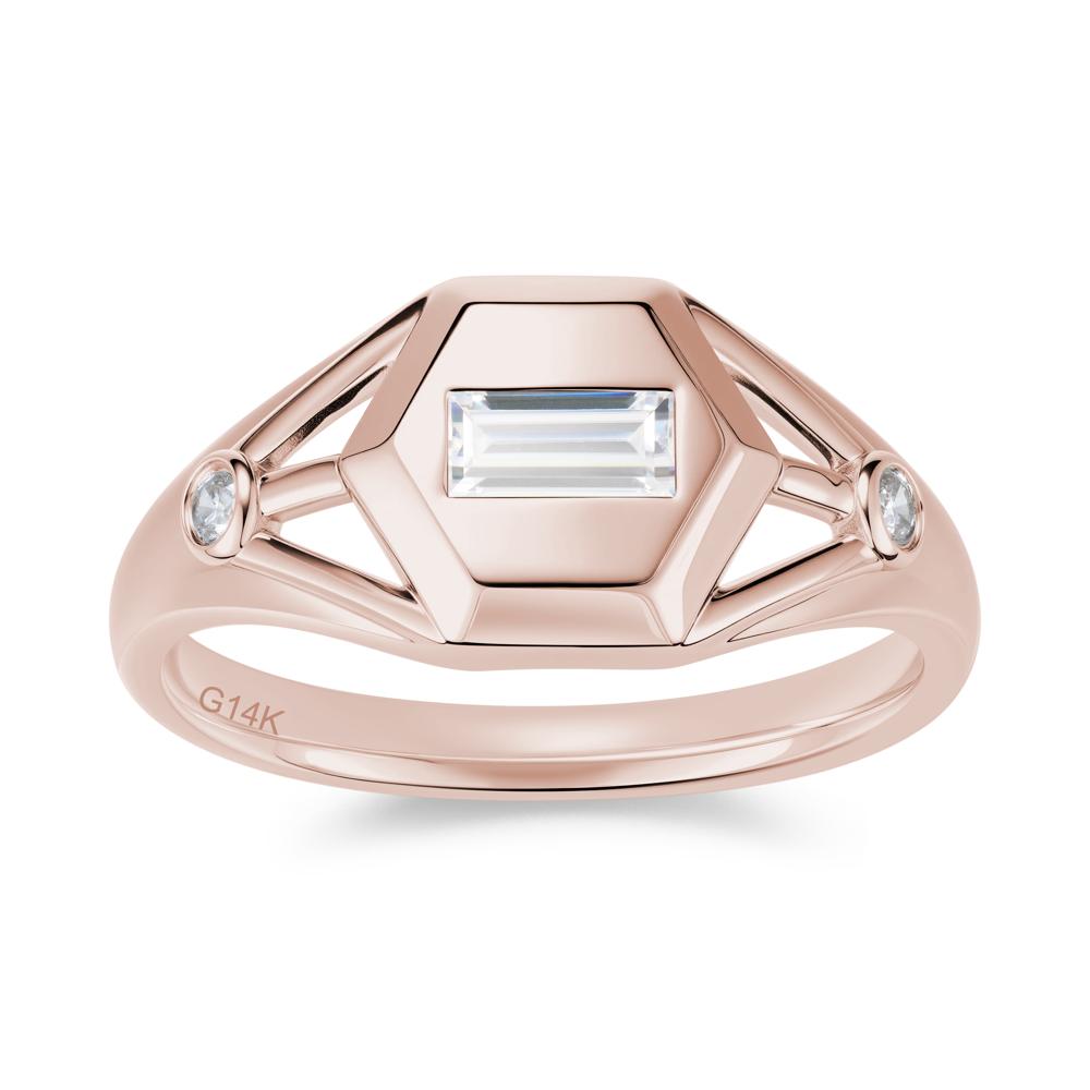 Horizontal Baguette Smoky Quartz Men's Ring - LUO Jewelry #gemstone_Cubic Zirconia