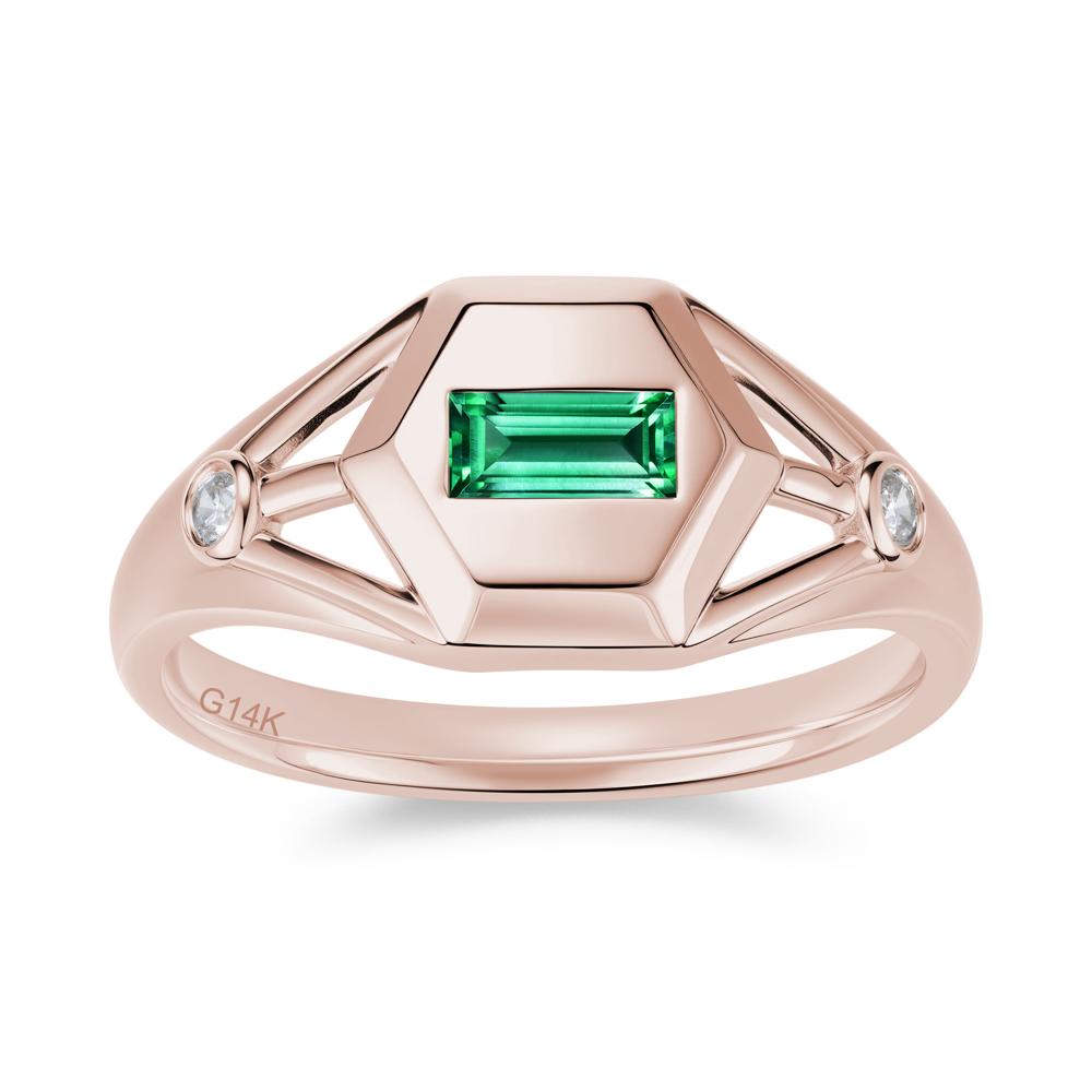 Horizontal Baguette Smoky Quartz Men's Ring - LUO Jewelry #gemstone_Emerald