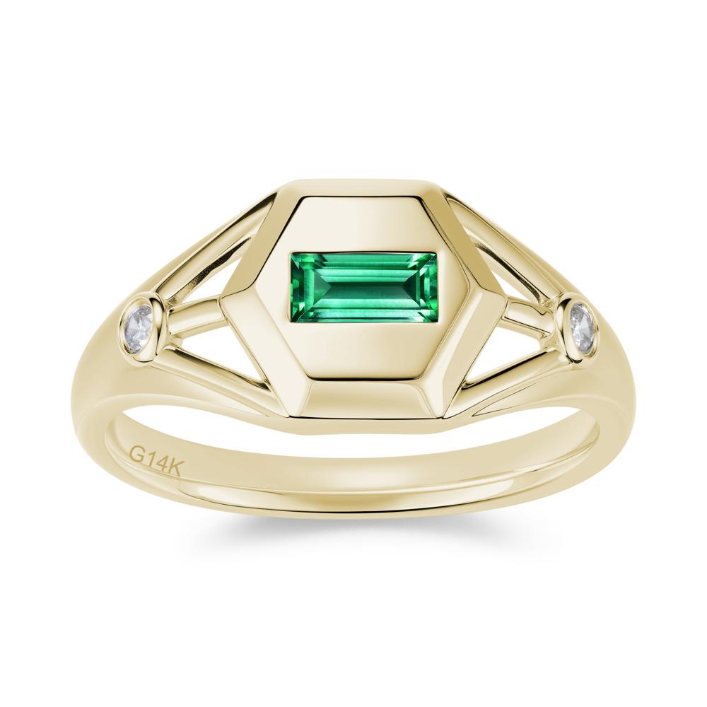 Horizontal Baguette Smoky Quartz Men's Ring - LUO Jewelry #gemstone_Emerald