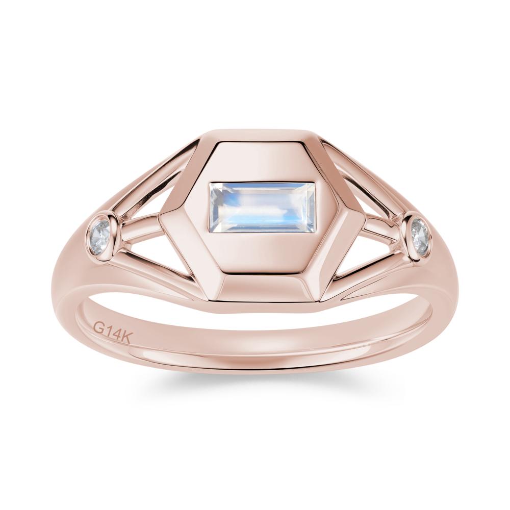 Horizontal Baguette Smoky Quartz Men's Ring - LUO Jewelry #gemstone_Moonstone