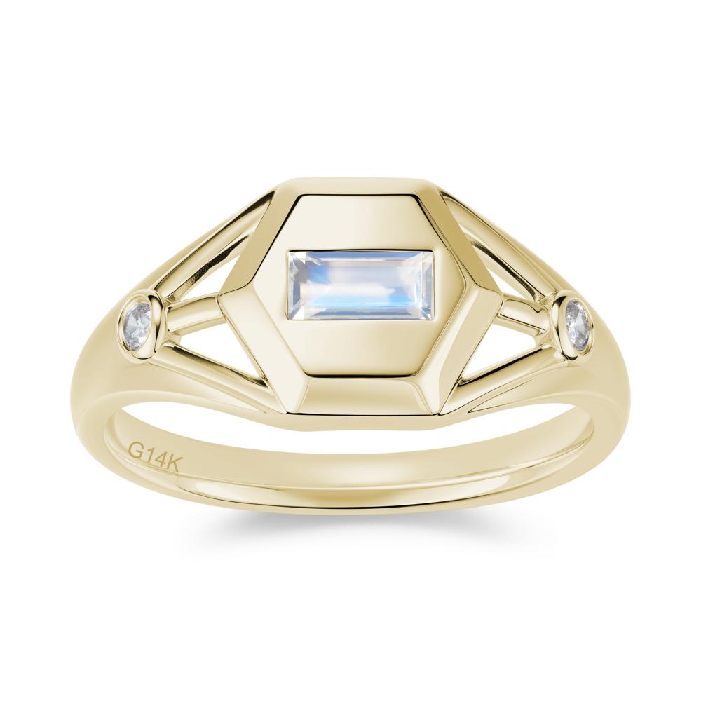 Horizontal Baguette Smoky Quartz Men's Ring - LUO Jewelry #gemstone_Moonstone