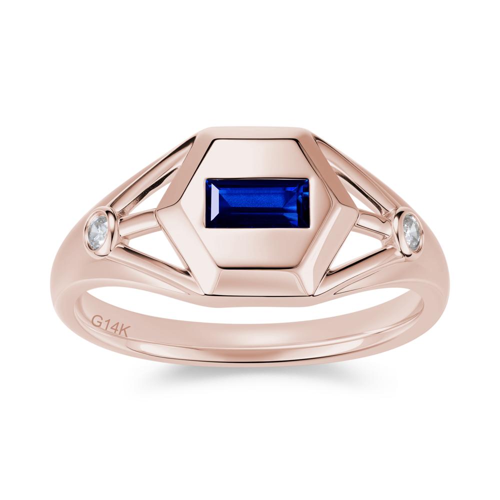 Horizontal Baguette Smoky Quartz Men's Ring - LUO Jewelry #gemstone_Sapphire