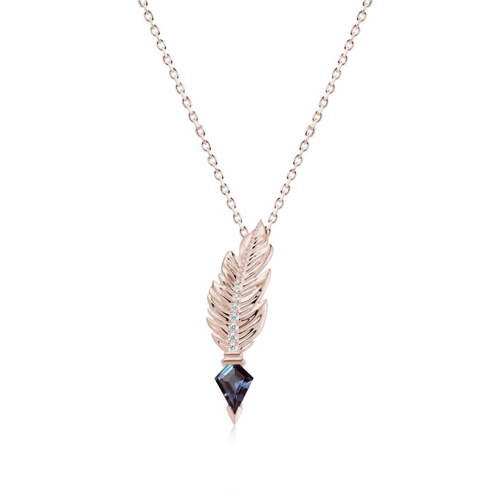 Feather Sapphire Pendant Necklace - LUO Jewelry #gemstone_Alexandrite