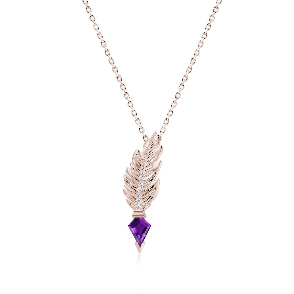 Feather Sapphire Pendant Necklace - LUO Jewelry #gemstone_Amethyst