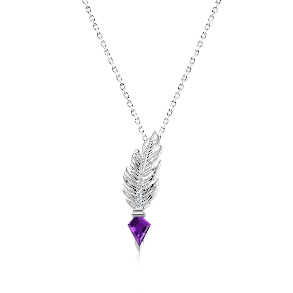 Feather Sapphire Pendant Necklace - LUO Jewelry #gemstone_Amethyst