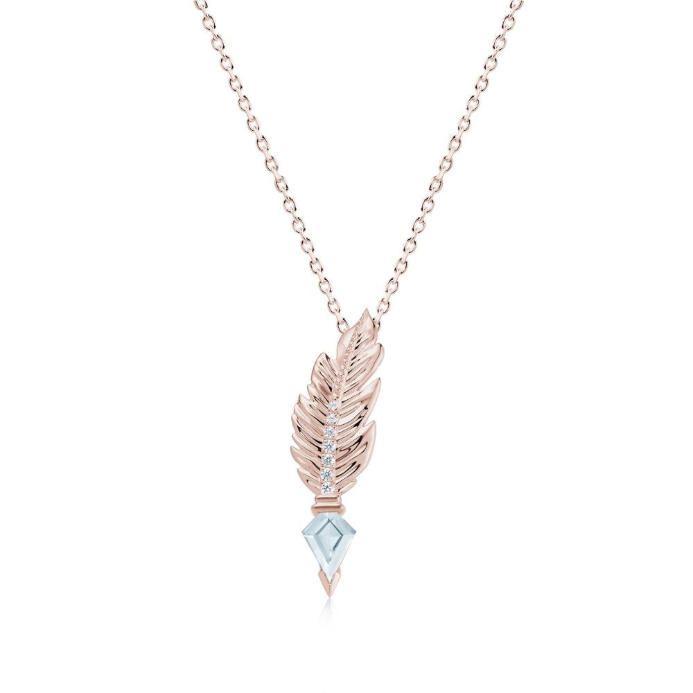 Feather Sapphire Pendant Necklace - LUO Jewelry #gemstone_Aquamarine