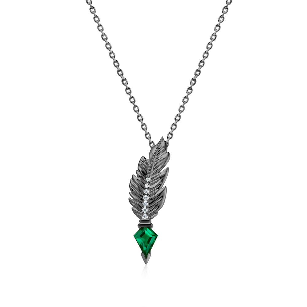 Feather Sapphire Pendant Necklace - LUO Jewelry #gemstone_Emerald