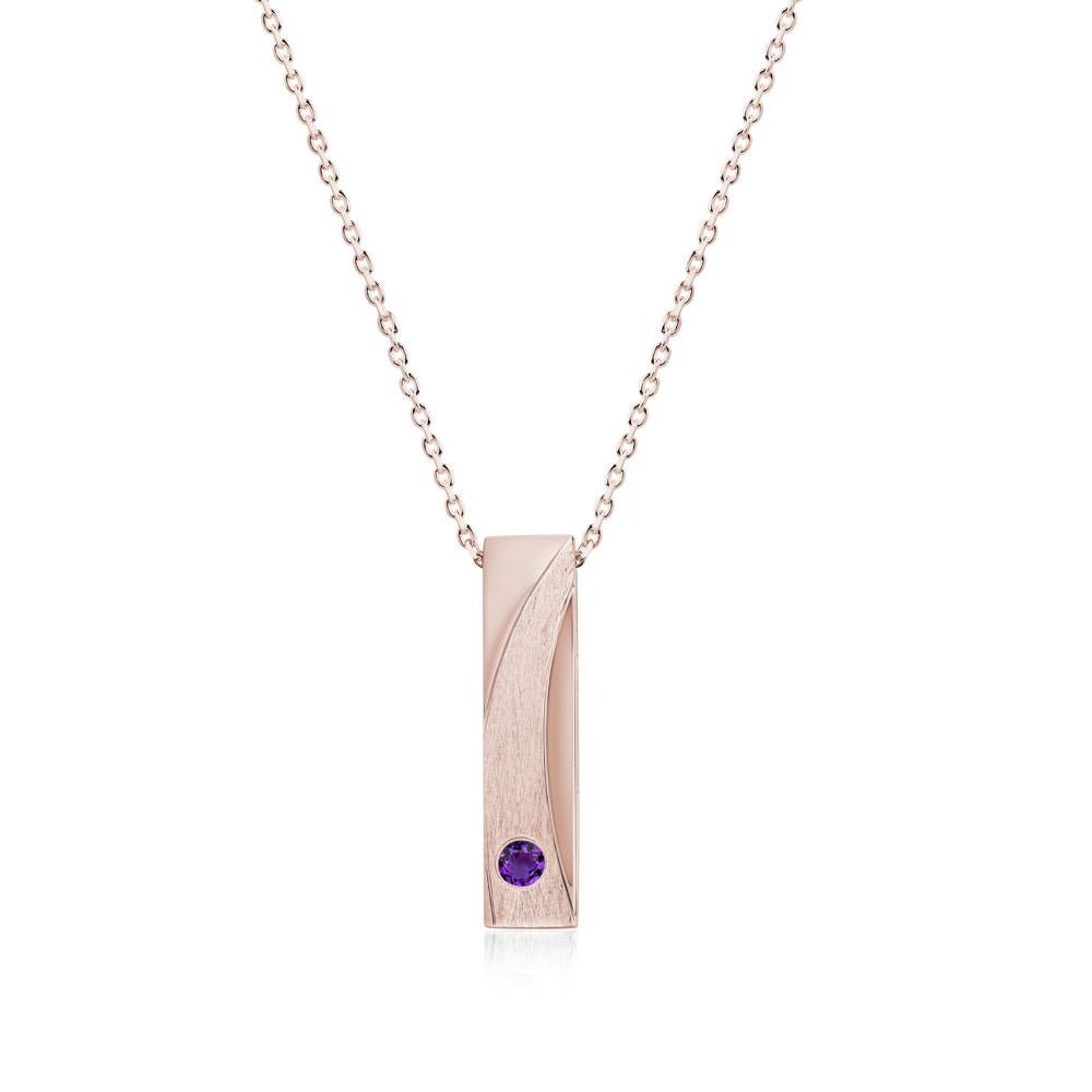 Rectangular Tiny Garnet Pendant Necklace - LUO Jewelry #gemstone_Amethyst