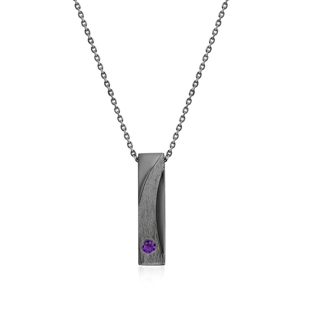 Rectangular Tiny Garnet Pendant Necklace - LUO Jewelry #gemstone_Amethyst