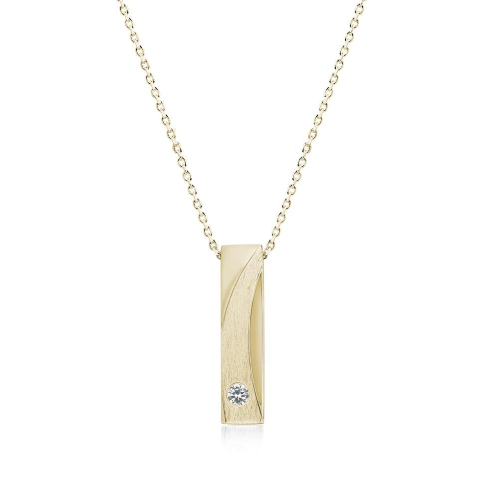 Rectangular Tiny Garnet Pendant Necklace - LUO Jewelry #gemstone_Cubic Zirconia