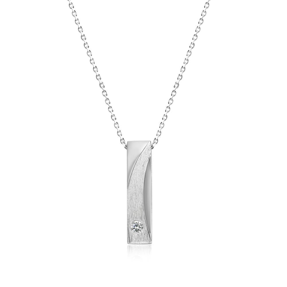 Rectangular Tiny Garnet Pendant Necklace - LUO Jewelry #gemstone_Cubic Zirconia