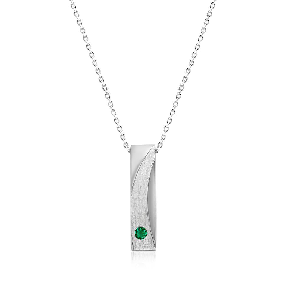 Rectangular Tiny Garnet Pendant Necklace - LUO Jewelry #gemstone_Emerald