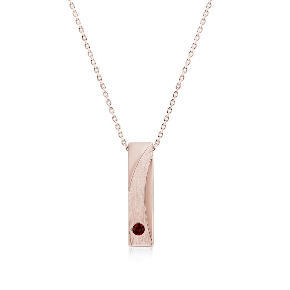 Rectangular Tiny Garnet Pendant Necklace - LUO Jewelry #gemstone_Garnet