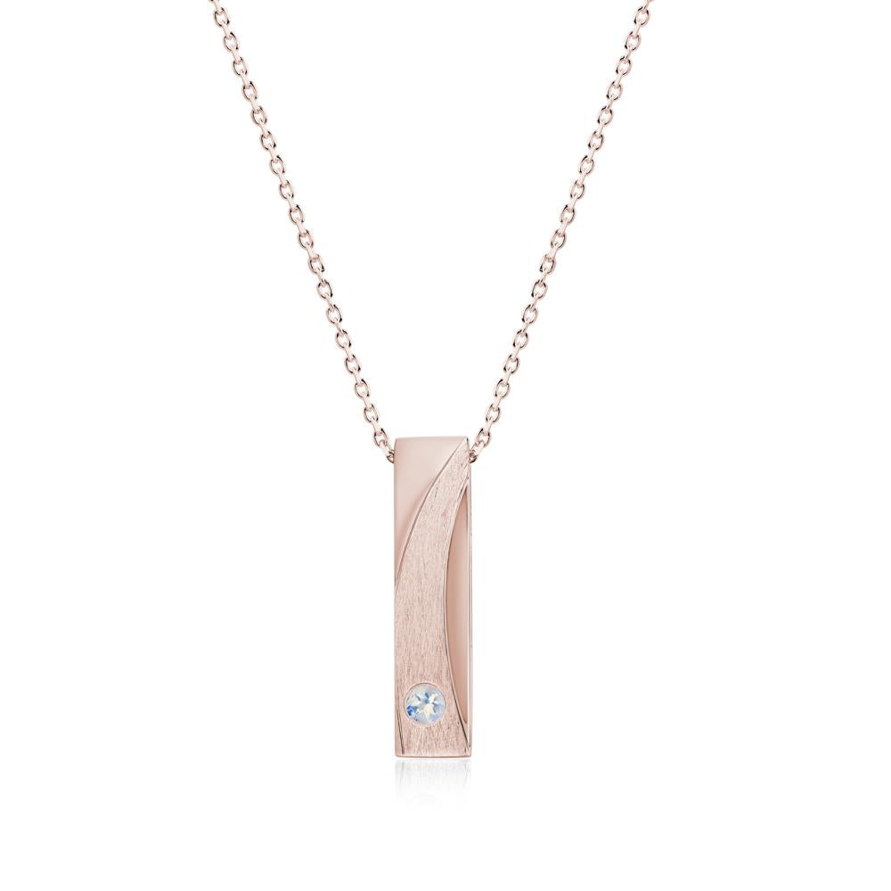 Rectangular Tiny Garnet Pendant Necklace - LUO Jewelry #gemstone_Moonstone