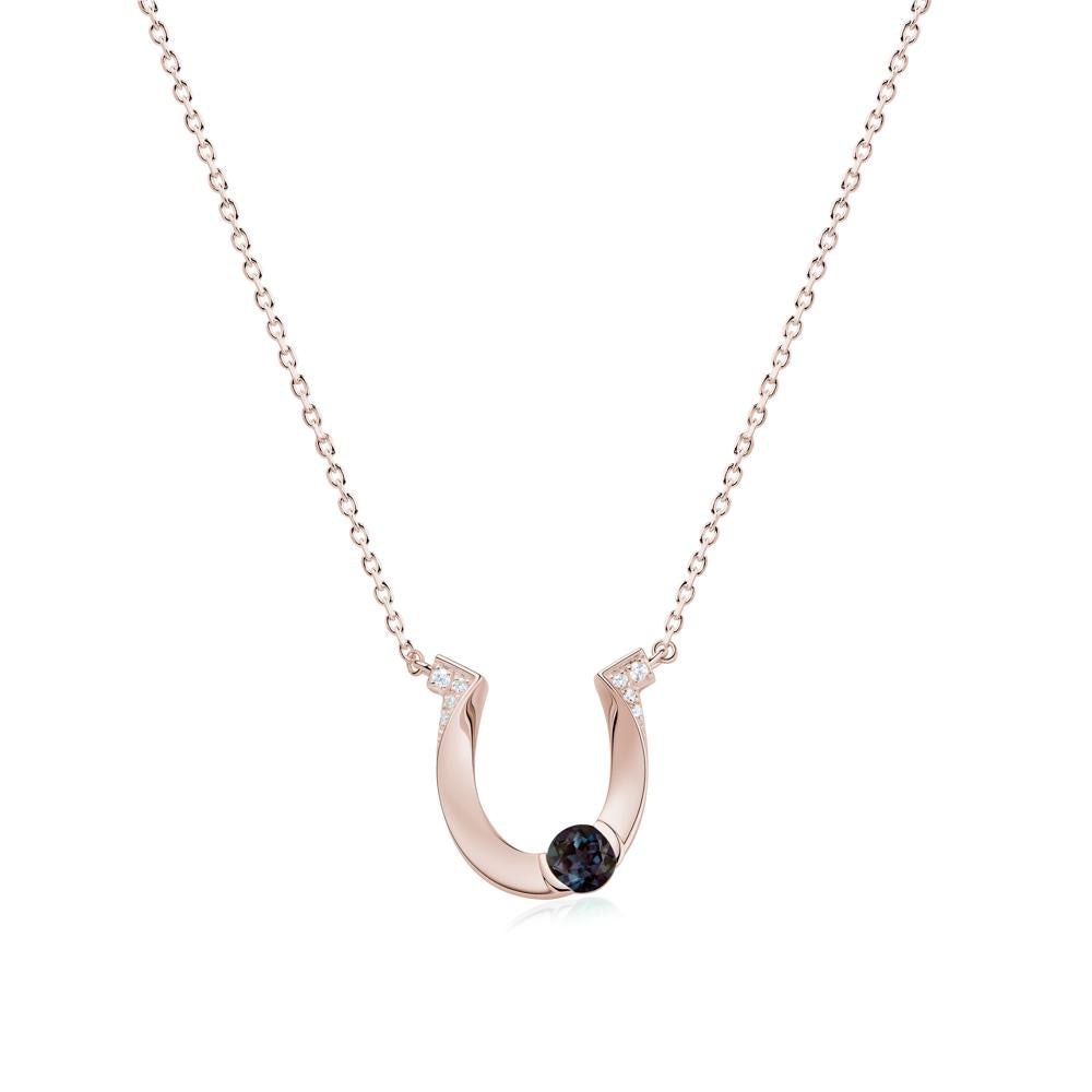 Garnet Horseshoe Necklace for Women - LUO Jewelry #gemstone_Alexandrite