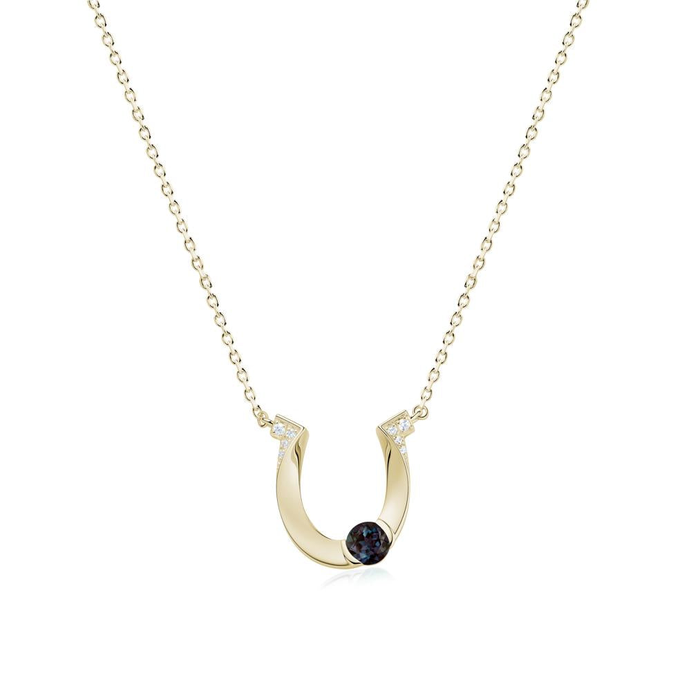 Garnet Horseshoe Necklace for Women - LUO Jewelry #gemstone_Alexandrite