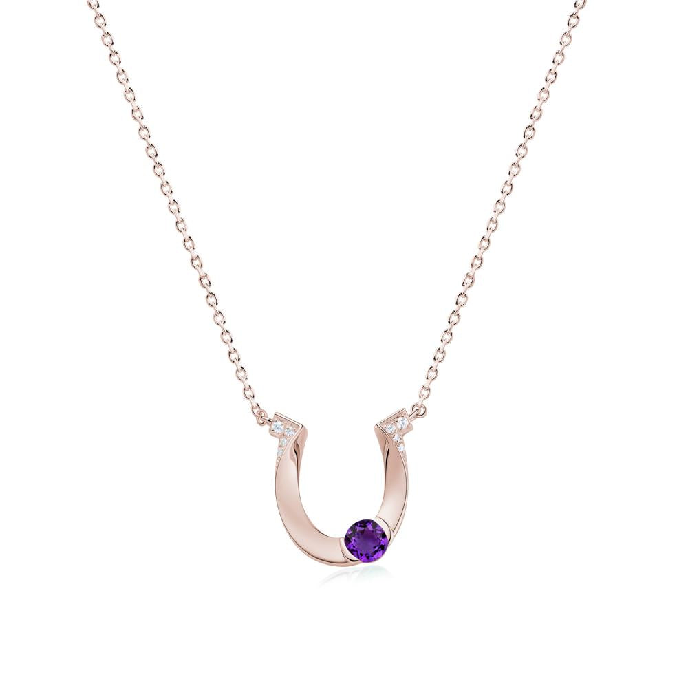 Garnet Horseshoe Necklace for Women - LUO Jewelry #gemstone_Amethyst