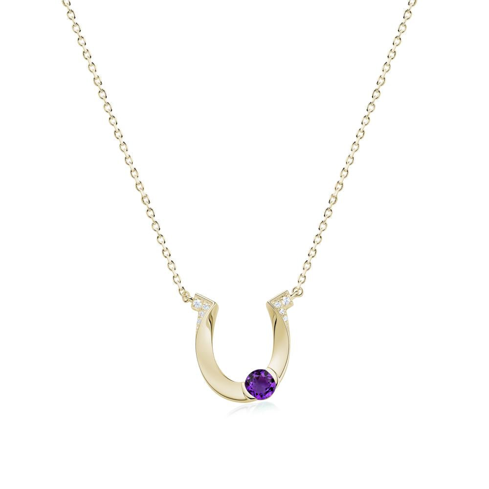 Garnet Horseshoe Necklace for Women - LUO Jewelry #gemstone_Amethyst