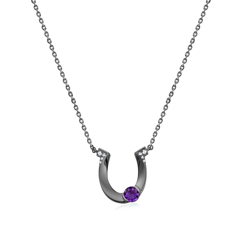 Garnet Horseshoe Necklace for Women - LUO Jewelry #gemstone_Amethyst