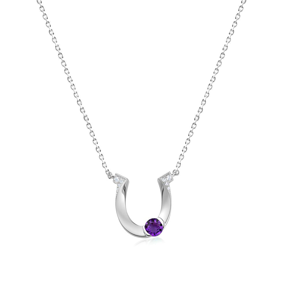 Garnet Horseshoe Necklace for Women - LUO Jewelry #gemstone_Amethyst