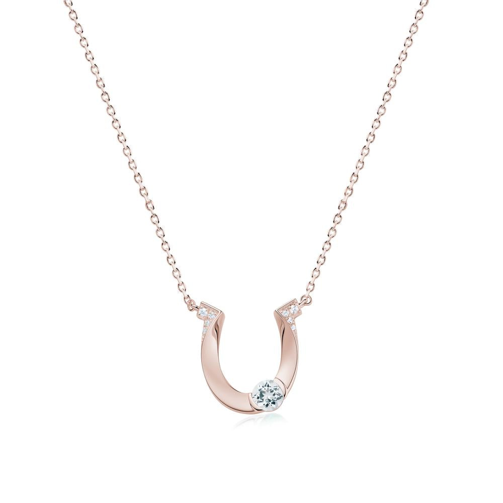 Garnet Horseshoe Necklace for Women - LUO Jewelry #gemstone_Aquamarine