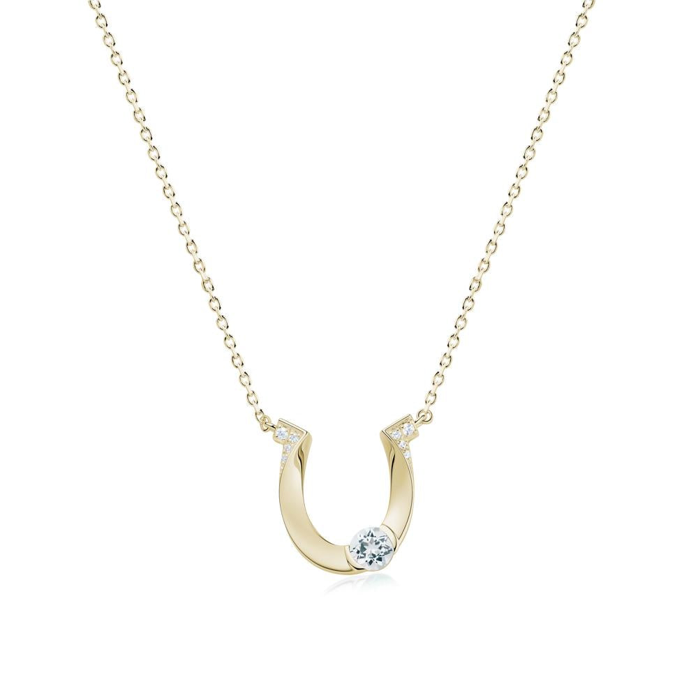 Garnet Horseshoe Necklace for Women - LUO Jewelry #gemstone_Aquamarine
