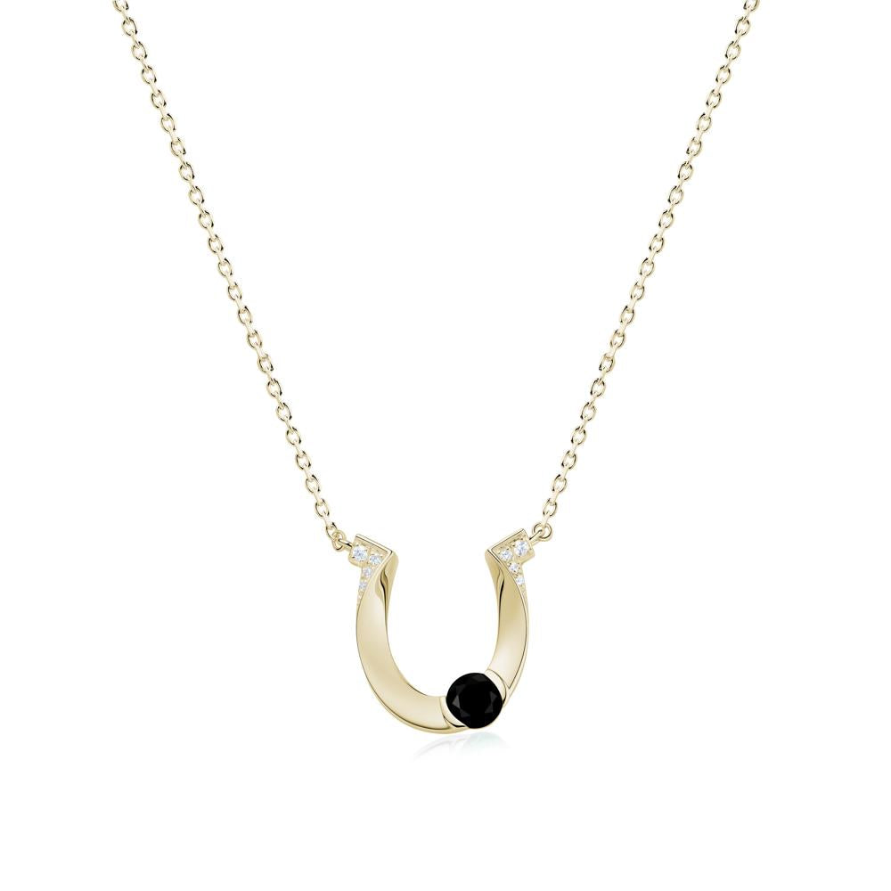 Garnet Horseshoe Necklace for Women - LUO Jewelry #gemstone_Black Spinel