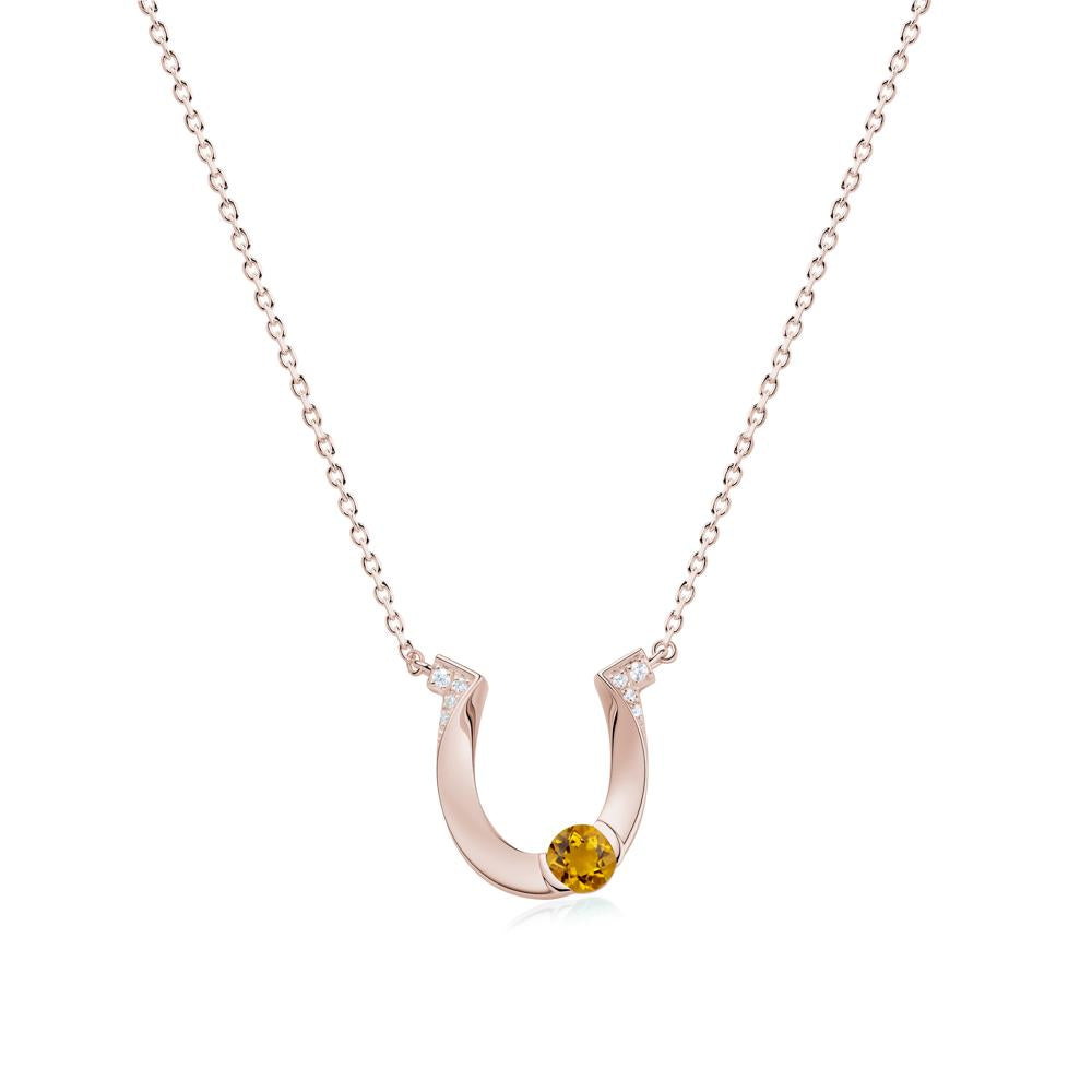 Garnet Horseshoe Necklace for Women - LUO Jewelry #gemstone_Citrine